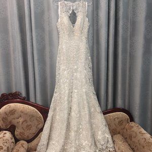 New Wedding Dress, Allure Couture Vintage Lace, BLING Small Size 8, Sexy Fitted